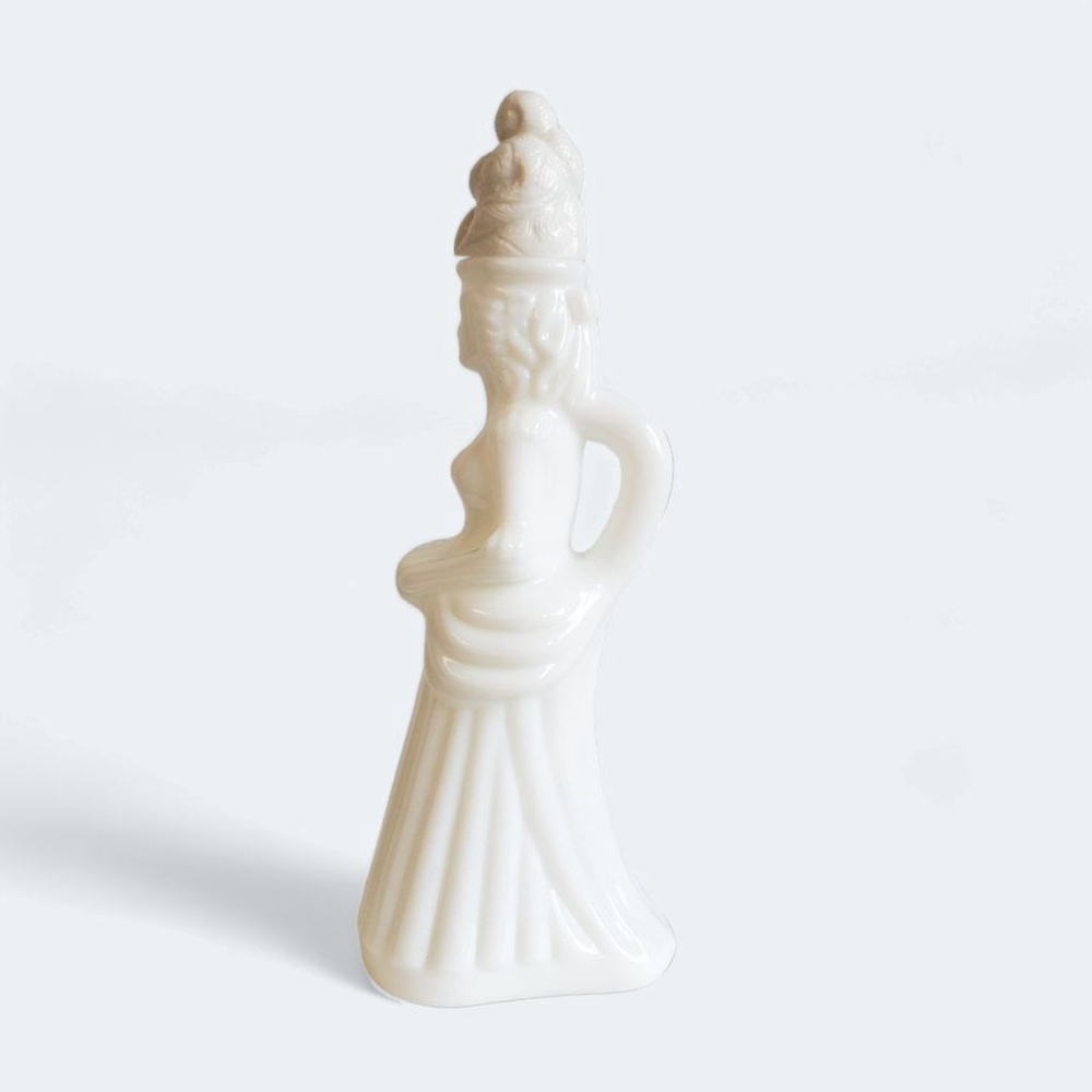 Avon Vintage Bird of Paradise Victorian Lady Milk Glass